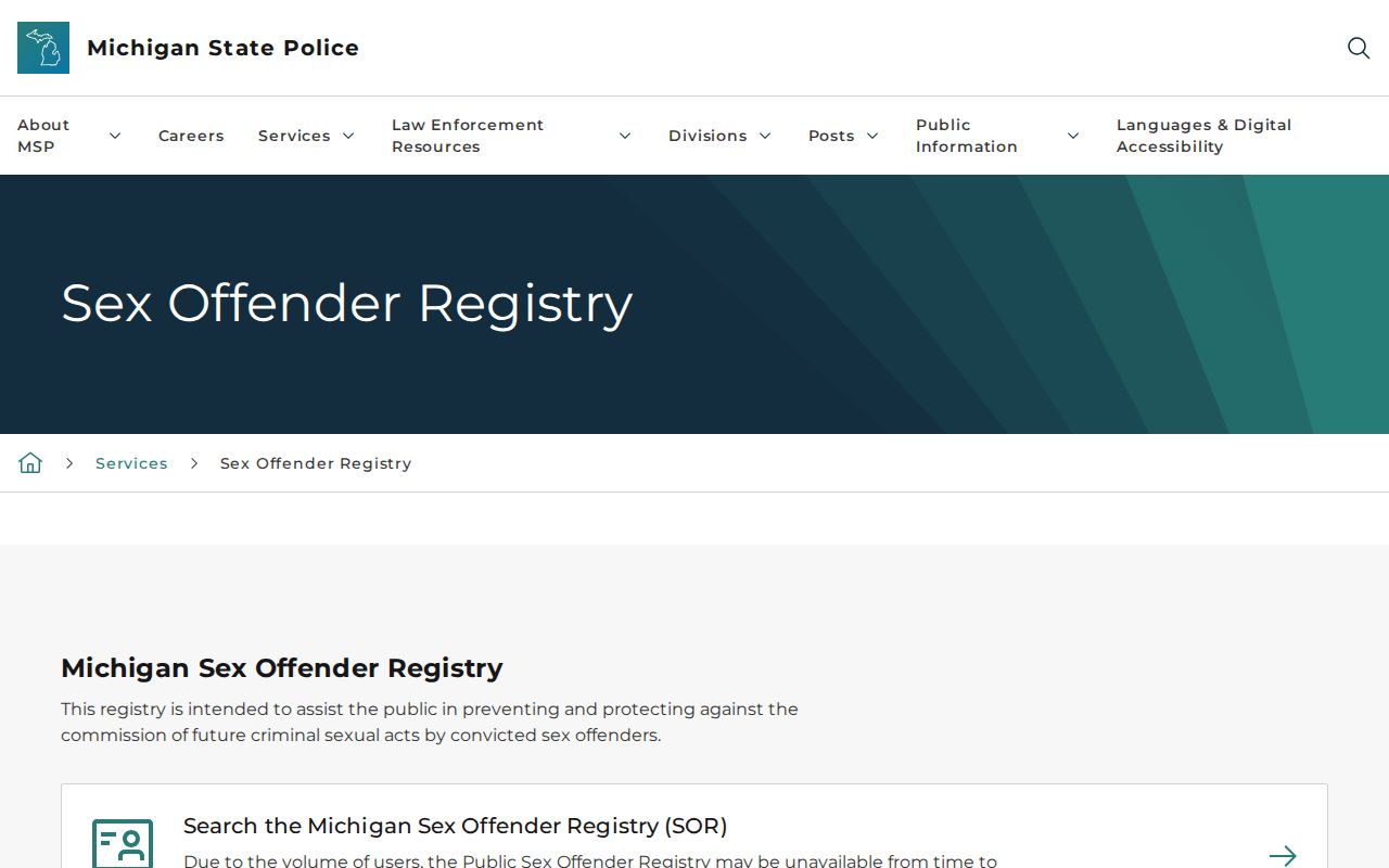 Troy resident lookup follow-up options in the Michigan public sex offender registry